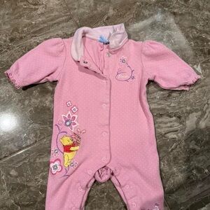 Pink Pooh Bear Footie One Piece